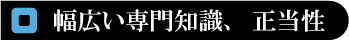 幅広い専門知識、正当化